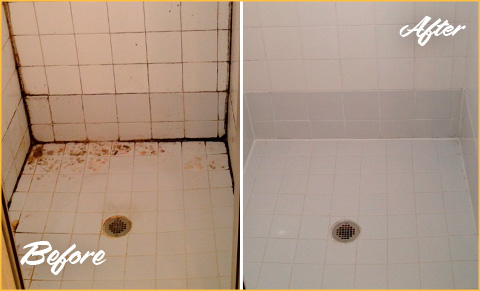 See How a Grout Cleaning Saved This Ceramic Tile Shower in Houston TX from  Severe Water Damage