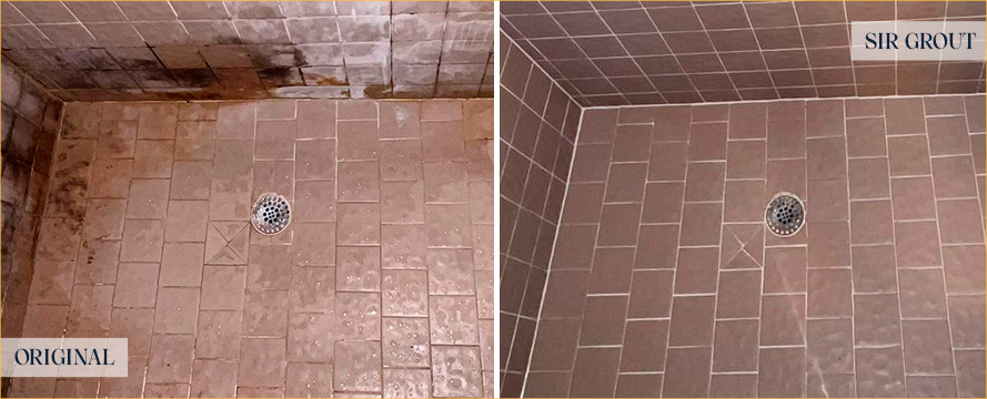 Shower Before and After a Superb Tile Cleaning in Spring, TX