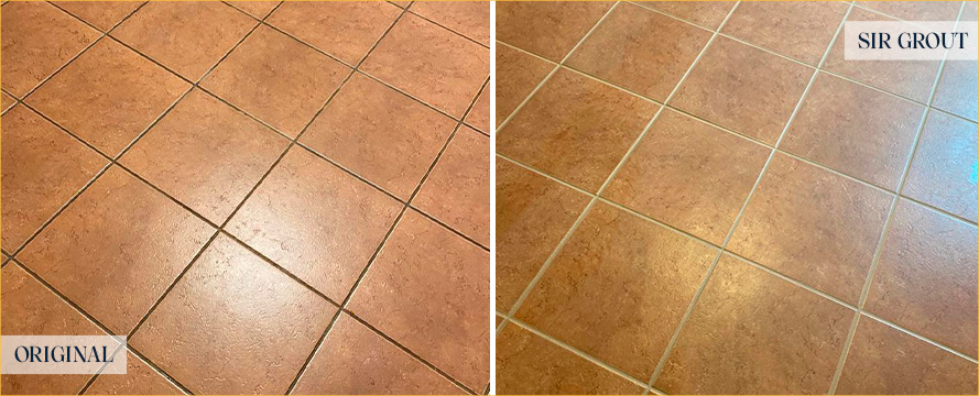 Floor Before and After a Flawless Grout Cleaning in Richmond, TX