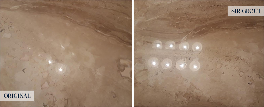 Vanity Top Before and After a Flawless Stone Polishing in Richmond, TX