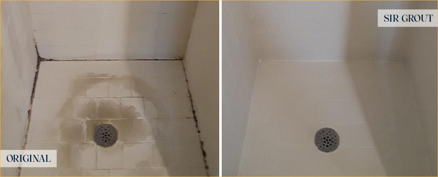 Shower Before and After a Superb Tile Cleaning in Richmond, TX