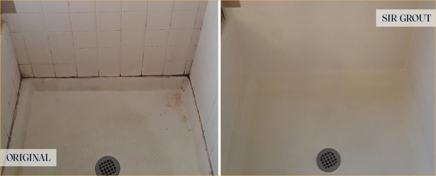 Shower Before and After a Flawless Tile Cleaning in Richmond, TX